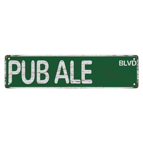 Straßenschild Pub Ale Blvd Retro Metall-Blechschilder 40,6 x 10,2 cm für Geschäft, Hof, Männerhöhle, Garage, Outdoor, lustige Wanddekoration, dekorative Posterplatte Straßenschild Pub Ale Blvd Retro Metall-Blechschilder 40,6 x 10,2 cm für Geschäft, Hof, Männerhöhle, Garage, Outdoor, lustige Wanddekoration, dekorative Posterplatte von Bioonce