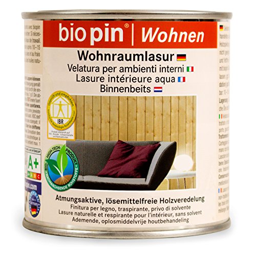 0,75L biopin Wohnraumlasur Weiß von Biopin