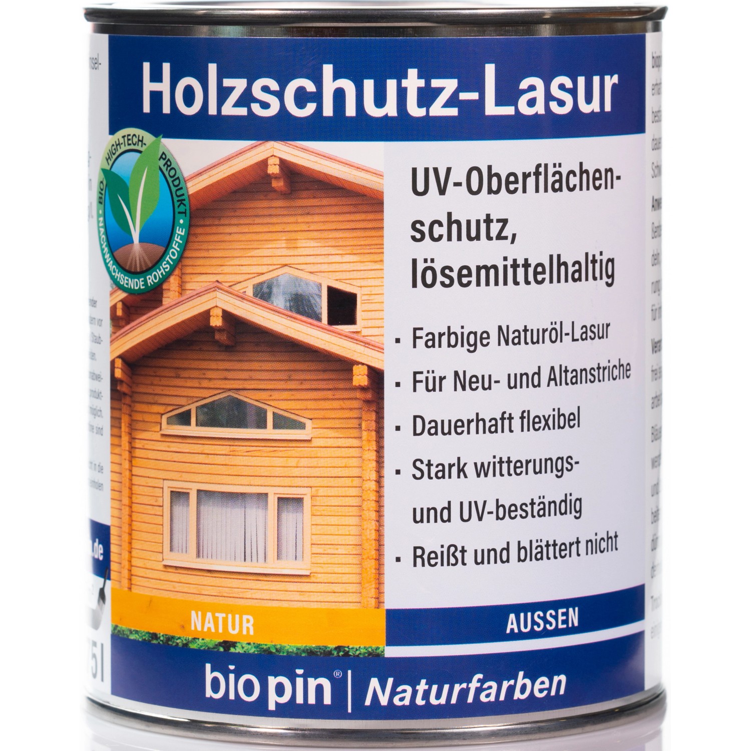 Biopin Holzschutz-Lasur Natur 750 ml von Biopin