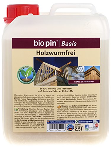 biopin Holzwurmfrei 2.5 L, Farblos, 34011 von Biopin