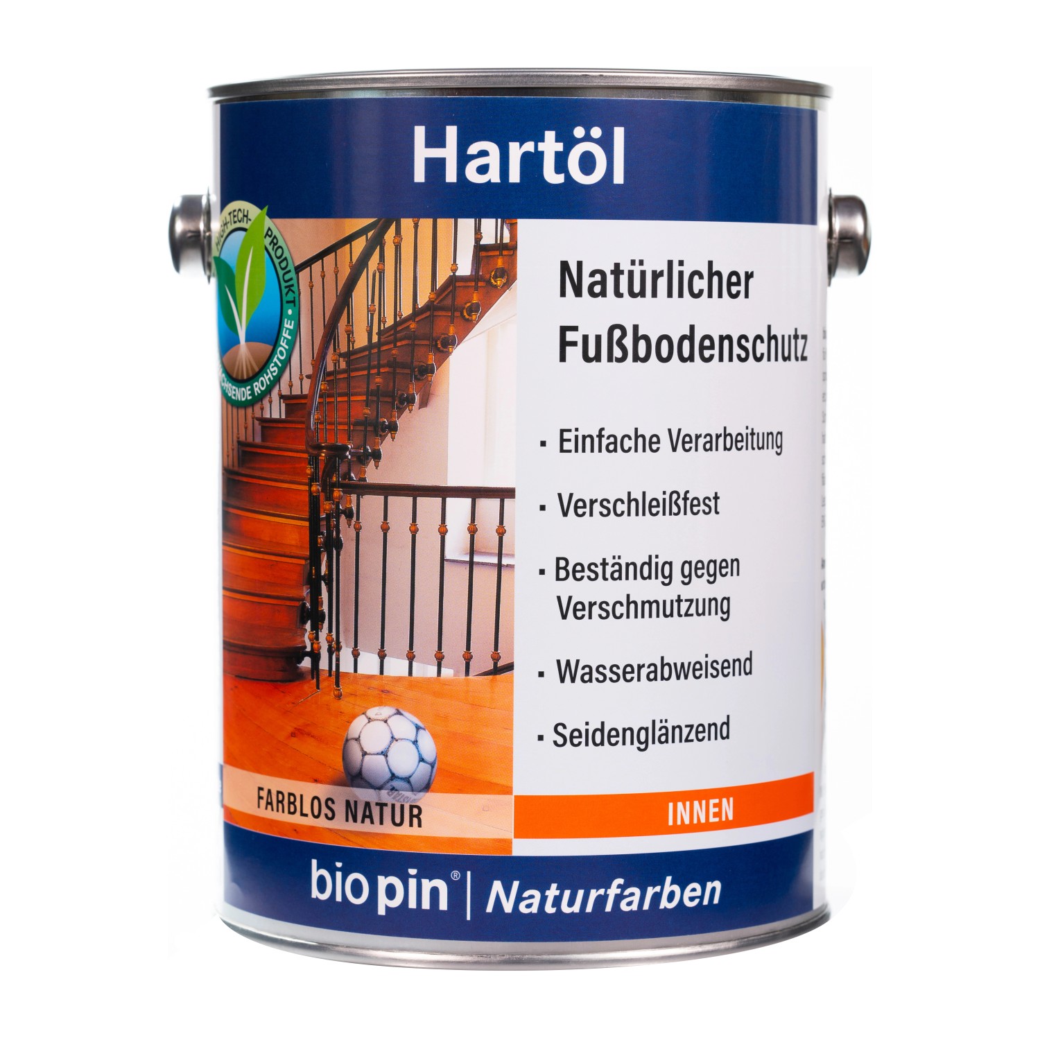 Biopin Natur-Hartöl Transparent seidenglänzend 2,5 l von Biopin