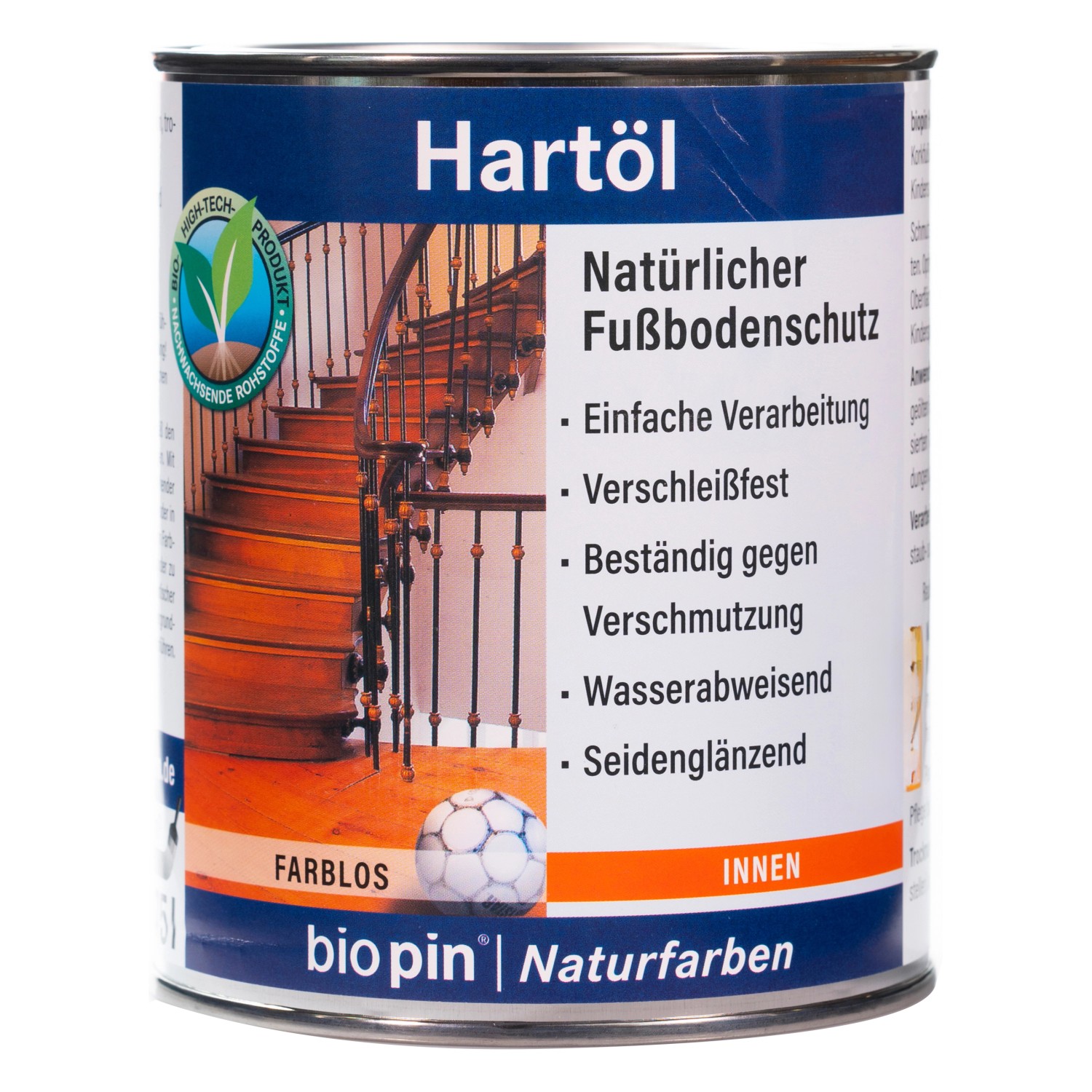 Biopin Natur-Hartöl Transparent seidenglänzend 750 ml von Biopin