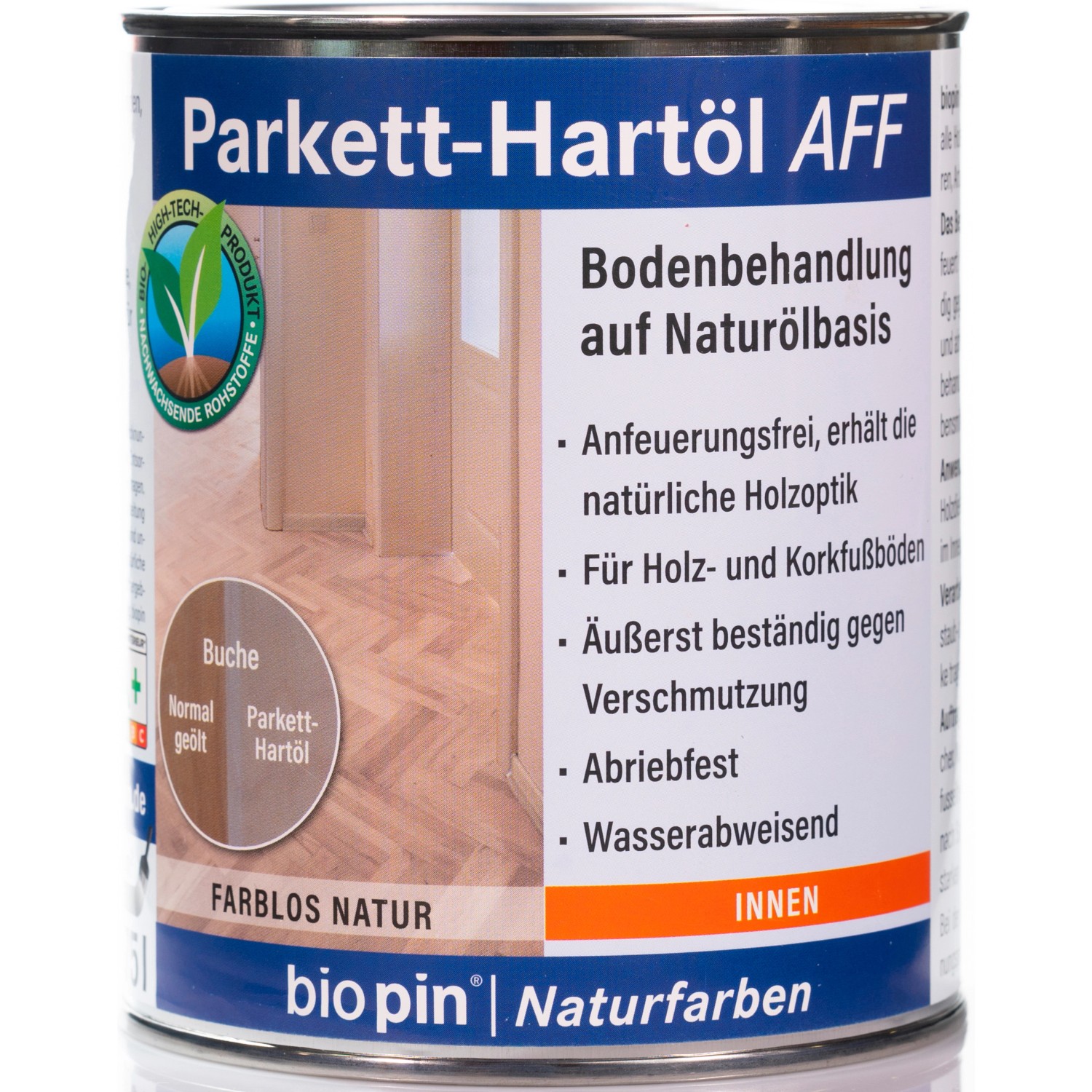 Biopin Parkett-Hartöl AFF Farblos 750 ml von Biopin