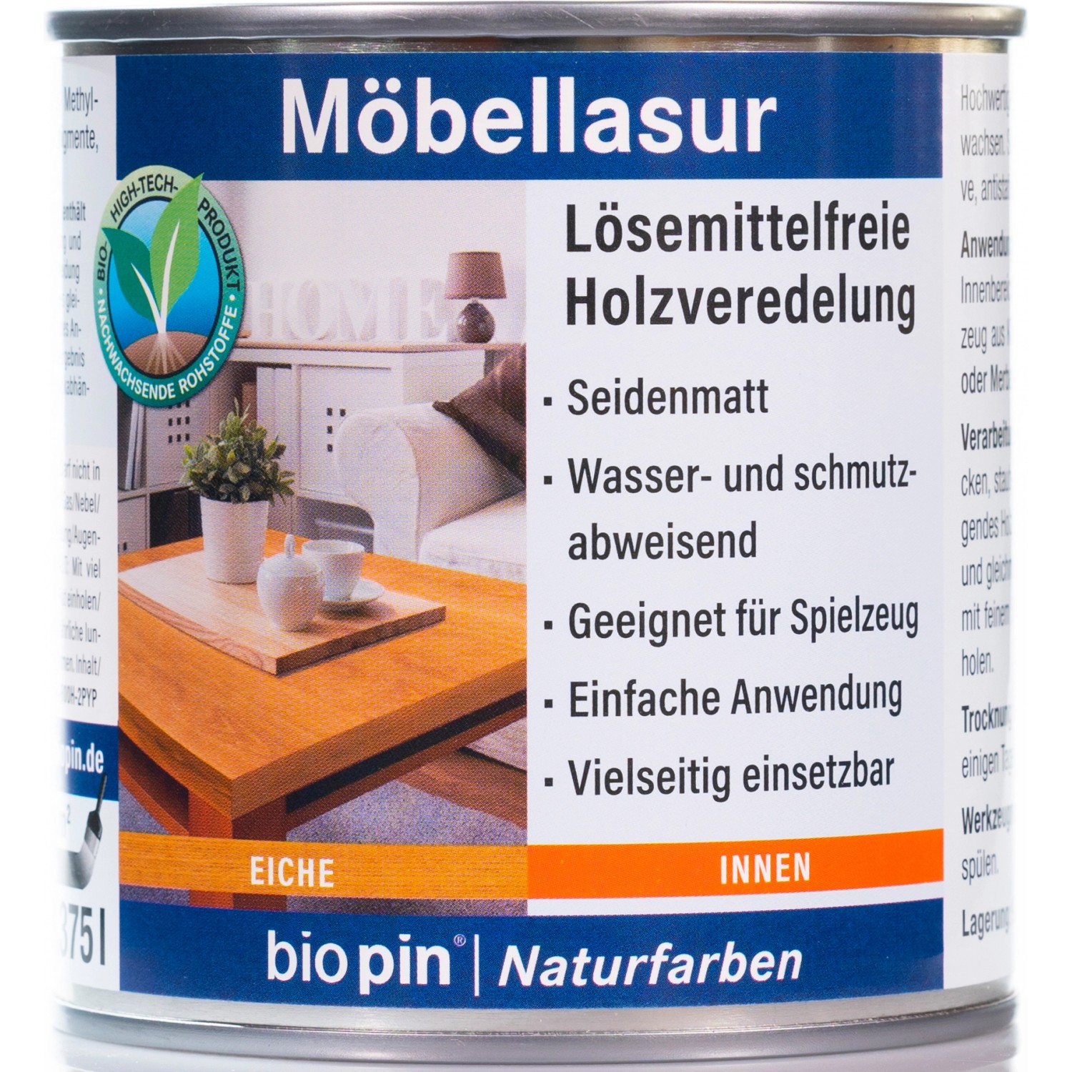 biopin Möbellasur eiche 0,375 l von Biopin