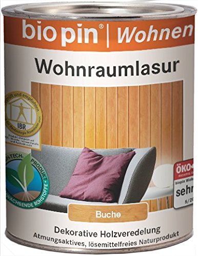 biopin Wohnraumlasur 0.375 L, weiß, 21510 von Biopin