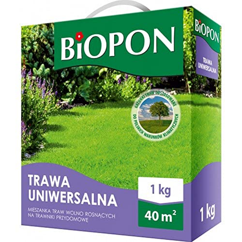 Biopon Rasensamen 1 kg für Vielseitigen Einsatz - 1 kg Samen für 40 m² Rasen - Effizientes Rasensaat für Garten - Grassamen Schnellkeimend von Biopon