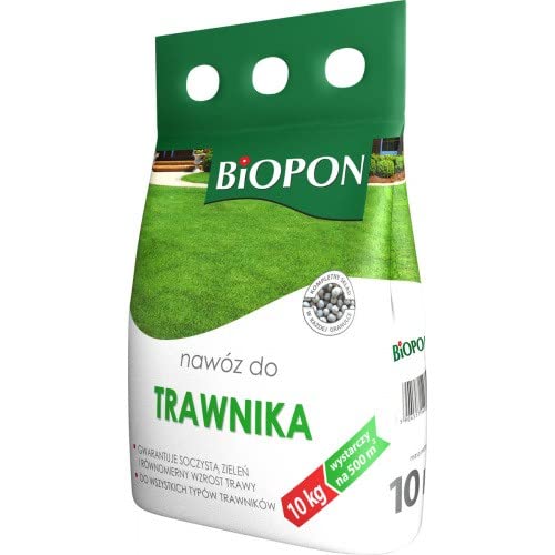 Biopon mineralisch Rasendünger - Mineraldünger für Alle Rasen: Zier- , Sport- und Spielrasen - Saftig Grüne Gräser im Schöne Garten - 10 kg für 500 m² von Biopon