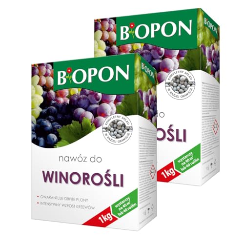 Biopon Dünger Weinreben NPK Trauben Weinstock Himbeeren Brombeeren Stachelbeeren 2x 1kg von Biopon