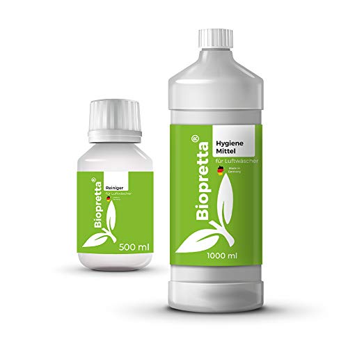 Biopretta Luftwäscher Set Hygienemittel 1000 ml + Reiniger 500ml von Biopretta