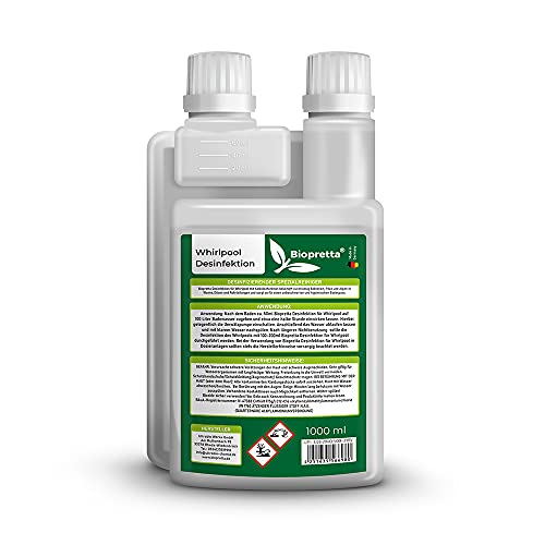 biopretta Reiniger für Whirlpool 1000 ml mit Dosierhilfe zur Reinigung Ihrer Whirlpools von biopretta