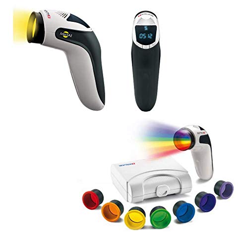 Bioptron MedAll Color Light Therapy Set KOMBIPAKET Zepter 7-1 Anti-Aging Infrarotlampe Wärmelampe Lichttherapie Gesicht Haut gut für Immunsystem Wundenheilung ohne Nebenwirkungen Reduktion Cellulitis von Bioptron