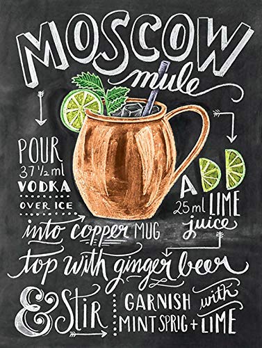 Bioputty Moscow Mule, 30,5 x 20,3 cm, Vintage-Poster, Wanddekoration, Kunst, Geschenk, Retro-Bild, Metallschild von Bioputty