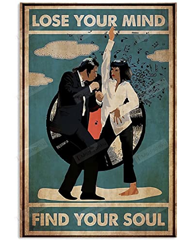 Bioputty Phonograph Record Dancing Couple Lose Your Mind Find Your Soul, 30,5 x 20,3 cm Vintage Lustiges Poster Wanddekoration Kunst Geschenk Retro Bild Metallschild von Bioputty