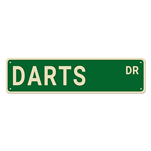 Darts-Straßenschilder, Dart-Dekor, Dart-Schild, Darts-Geschenk, Wanddekoration für Zuhause/Küche/Männerhöhle, hochwertige Metallschilder, 40,6 x 10,2 cm von Bioputty