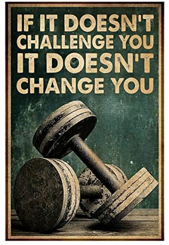 Fitness If It Doesn't Challenge You,12 * 8 Inches Vintage Funny Poster Wall Decor Art Gift Retro Picture Metal Sign von Bioputty