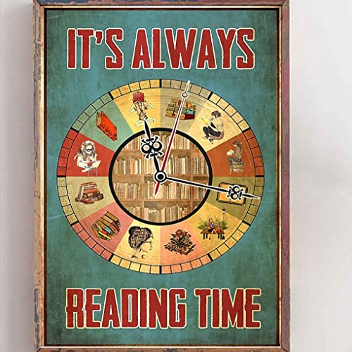 It's Always Reading Time,12 * 8 Inches Vintage Funny Poster Wall Decor Art Gift Retro Picture Metal Sign von Bioputty