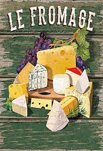 Le Fromage French Cheese,12 * 8 Inches Vintage Funny Poster Wall Decor Art Gift Retro Picture Metal Sign von Bioputty