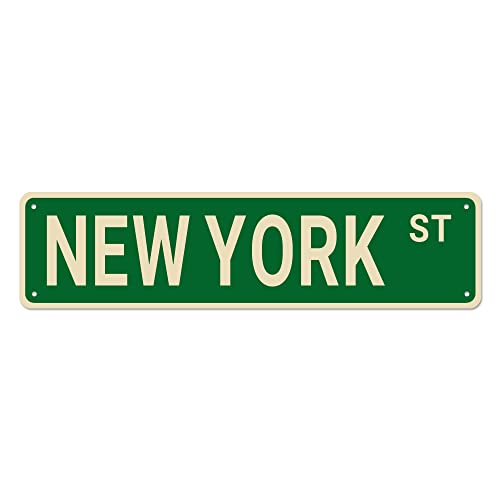 New York City Straßenschilder, New York Decor New York Schild, New York Geschenk, Wanddekoration für Zuhause/Einfahrt/Man Cave/Bar, hochwertige Metallschilder 40,6 x 10,2 cm von Bioputty