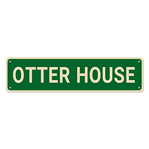 Otter House Schild, Otter Decor Otter Schild Otter Liebhaber Geschenk, lustige Wanddekoration für Zuhause/Männerhöhle, hochwertige Metallschilder 40,6 x 10,2 cm von Bioputty