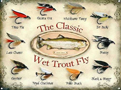 Wet Trout Fly Cream,12 * 8 Inches Vintage Funny Poster Wall Decor Art Gift Retro Picture Metal Sign von Bioputty