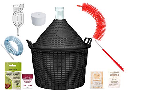 15L WEINSET GLASBALLON GÄRBALLON WEINBALLON Weinhefe Gärröhrchen Weinheber von Biowin