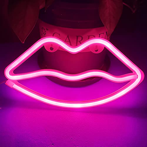 Bipily Neon Lippen Schild Licht Wand Lampen Raum Dekor Batterie und USB betriebene LED Neon Signs Lampen leuchten für Schlafzimmer der Kinder Bar Party Hochzeit Weih von Bipily