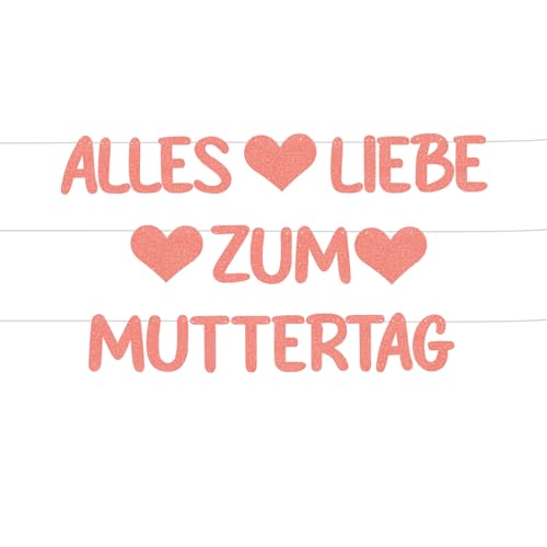Alles Liebe zum Muttertag Party Girlande, Glitzernder Hängende Deko Girlande, mit Herz Papier Banner, für Muttertag Geburtstag Party Dekoration Hintergrund Alles Liebe zum Muttertag Party Girlande, Glitzernder Hängende Deko Girlande, mit Herz Papier Banner, für Muttertag Geburtstag Party Dekoration Hintergrund von Bipl