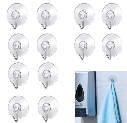 Bipl 12 x Saugnapf Haken, Saugnäpfe mit Haken Rundem, Saugnäpfe für Fenster, Saughaken mit Metallhaken, Saughaken Extra Stark, für Badezimmer und Küche auf Glas Spiegel Fliesen Bipl 12 x Saugnapf Haken, Saugnäpfe mit Haken Rundem, Saugnäpfe für Fenster, Saughaken mit Metallhaken, Saughaken Extra Stark, für Badezimmer und Küche auf Glas Spiegel Fliesen von Bipl