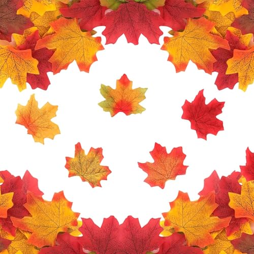 Herbstblätter Deko, 100 Stück Künstliche Ahornblätter, 8 cm Simulierte Ahornblattpflanze, Streudeko Herbst Blätter Deko, Innenzimmer Party Dekoration für Halloween Erntedankfest Hochzeit Herbstpartys Herbstblätter Deko, 100 Stück Künstliche Ahornblätter, 8 cm Simulierte Ahornblattpflanze, Streudeko Herbst Blätter Deko, Innenzimmer Party Dekoration für Halloween Erntedankfest Hochzeit Herbstpartys von Bipl