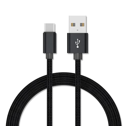 USB C Ladekabel Typ C Kabel Schnellladekabel kompatibel mit Samsung Galaxy S23 Ultra S23 (1, 2m Schwarz Typ C Geflochten) von Bipra