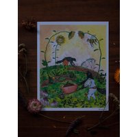 Magpies' Garden Poster/Kunstdruck 8x10 In von BirchsapIllustration