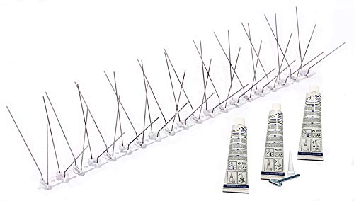 5 Meter Taubenabwehr aus Rostfreiem Stahl + 3 Transparent Kleber. Made in EU von Bird-Tech TM