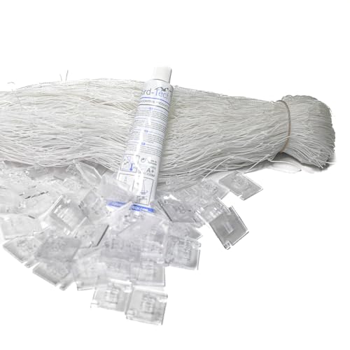 Bird-Tech TM Balkonnetz für Katzen Transparent + 100 Haken + 2 Transparent Silikon, 80 ml (6X3 MTS) von Bird-Tech TM