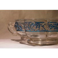 Azteken-Rosenmuster Henkelschale Jeannette Glass Company von BirdFarming