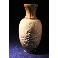 Braun-Weiß Marmorierte Keramik Vase Berg Motiv Relief Braun-Weiß Marmorierte Keramik Vase Berg Motiv Relief von BirdFarming