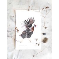 Kleiner Kunstdruck "Perlhuhn", Limitierte Auflage Von 40 Stück." von MartynaCzubArts
