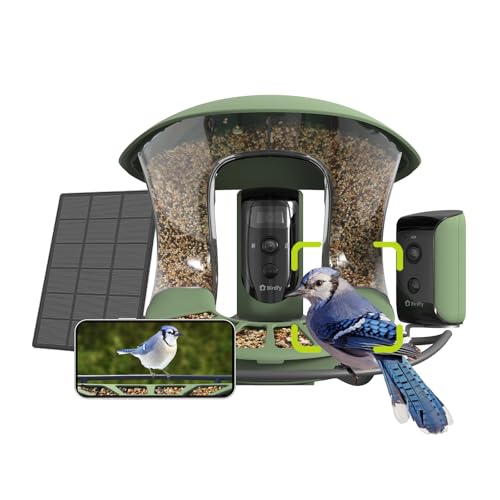 Birdfy 2 Duo Vogelfutterhaus mit 2 Kameras und 3 Linsen, Live Vogelbeobachtung, kostenlose KI Erkennung von über 6000 Vogelarten, Echtzeit-Benachrichtigung bei Vogelbesuch, Solarbetrieb Birdfy 2 Duo Vogelfutterhaus mit 2 Kameras und 3 Linsen, Live Vogelbeobachtung, kostenlose KI Erkennung von über 6000 Vogelarten, Echtzeit-Benachrichtigung bei Vogelbesuch, Solarbetrieb von Birdfy