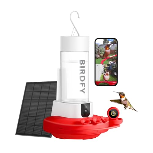 Birdfy Kolibri-Futterstation mit Doppelkameras – 2K HD-Smart-Kameras solarbetrieben, Nahaufnahmen von Vogelvideo/Live-Beobachtung & sofortige Benachrichtigungen, Ameisengraben & auslaufsicher zum Birdfy Kolibri-Futterstation mit Doppelkameras – 2K HD-Smart-Kameras solarbetrieben, Nahaufnahmen von Vogelvideo/Live-Beobachtung & sofortige Benachrichtigungen, Ameisengraben & auslaufsicher zum von Birdfy