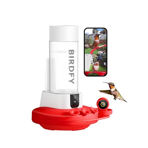 Birdfy Kolibri-Futterstation mit Doppelkameras – 2K HD-Smart-Kameras solarbetrieben, Nahaufnahmen von Vogelvideo/Live-Beobachtung & sofortige Benachrichtigungen, Ameisengraben & auslaufsicher zum Birdfy Kolibri-Futterstation mit Doppelkameras – 2K HD-Smart-Kameras solarbetrieben, Nahaufnahmen von Vogelvideo/Live-Beobachtung & sofortige Benachrichtigungen, Ameisengraben & auslaufsicher zum von Birdfy