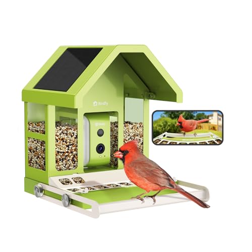 Birdfy Metall Vogelfutterhaus mit Kamera zur Live-Vogelbeobachtung, 1080P Wireless Farbnachtsicht Vogelfutterspender, Solarbetrieb, Echtzeit Benachrichtigung, Automatisch Aufnahm bei Vogelbesuch Birdfy Metall Vogelfutterhaus mit Kamera zur Live-Vogelbeobachtung, 1080P Wireless Farbnachtsicht Vogelfutterspender, Solarbetrieb, Echtzeit Benachrichtigung, Automatisch Aufnahm bei Vogelbesuch von Birdfy
