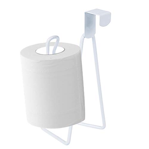 Bireegoo Toilettenpapierhalter mit Haken zum Aufhängen, aus Metall, für Badezimmer, Küche, 1 Stück, Weiß 7,5 x 19 cm von Bireegoo