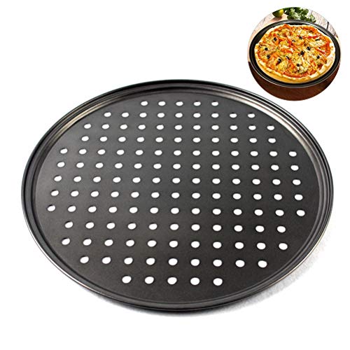 Runde Pizza-Backbleche, 26 cm, Küchen-Pizzateller, langlebiges Metallblech-Halter, Kochgeschirr, starkes Backwerkzeug für Ofen Pizza-Maker von Bireegoo