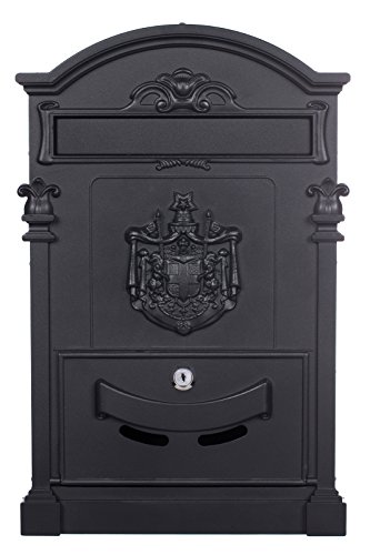 Antiker Briefkasten LB-001-Long Schwarz Wandbriefkasten, Briefkasten, von Birendy