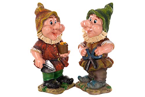 Birendy RIESIGER Zwerg, Gartenzwerg XXL Gartenwichtel NF13102 Groß 41cm Gartenfigur (13102-SET-Paar-2-Stück) von Birendy