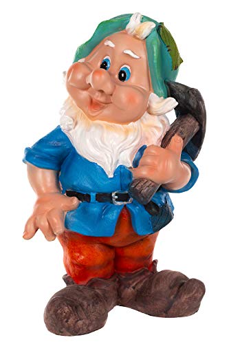 Birendy RIESIGER Zwerg, Gartenzwerg XXL Gartenwichtel NF14286 Groß 41cm Gartenfigur (14286-4-Spitzhacke) von Birendy