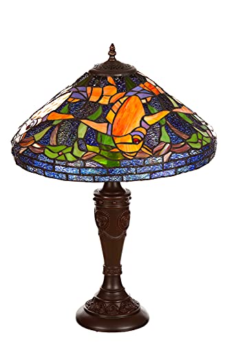 Lampe im Tiffany-Stil 16 Zoll Libelle, Schmetterling edel, Rose Dekorationslampe, Tiffany Stil, Glaslampe, Leuchte,Tischlampe, Tischleuchte (Tiff 183 Fisch) von Birendy