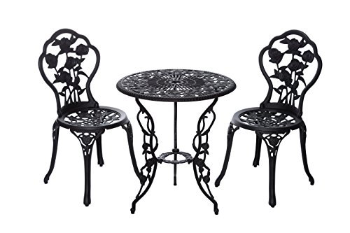 Tisch Set 15240C1547 stabiles Gartenmöbel Set Balkonset Bistroset Aluminium Guss von Birendy