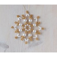 Perlenstern Weihnachtsschmuck Geschenkanhänger Christbaumschmuck von BirgitSchrauthDesign