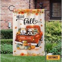Benutzerdefinierte Hund Garten Flagge, Herbst Willkommen/Thanksgiving Dekoration, Haustier Veranda Dekor Geschenk von BirgitVStore
