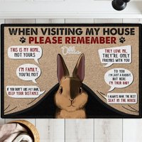 Benutzerdefinierte Lustige Häschen-Fußmatte, Personalisierte Dekorative Matte Für Haustiere, Kaninchenregeln-Willkommensteppich Benutzerdefinierte Lustige Häschen-Fußmatte, Personalisierte Dekorative Matte Für Haustiere, Kaninchenregeln-Willkommensteppich von BirgitVStore